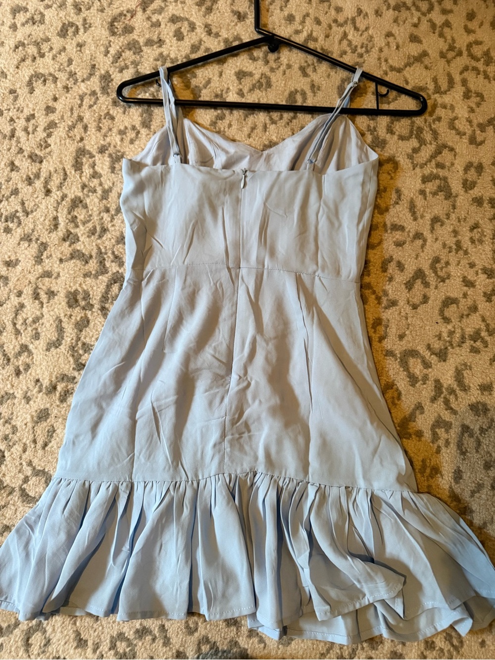 Hello Molly Light Blue Ruched Ruffle Mini Dress - Picture 5 of 6